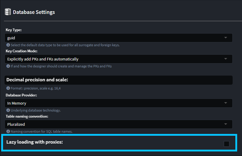 Lazy Loading Settings