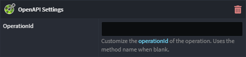 The OpenAPI Settings stereotype