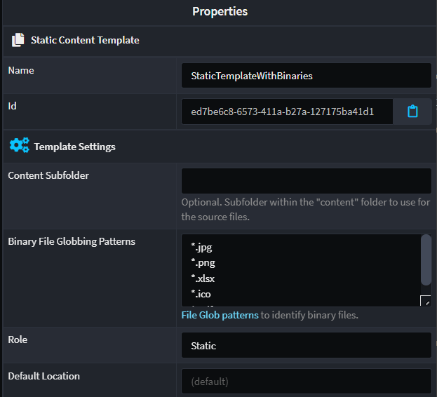 Static Content Template Example