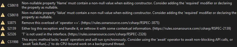 SonarQube warning