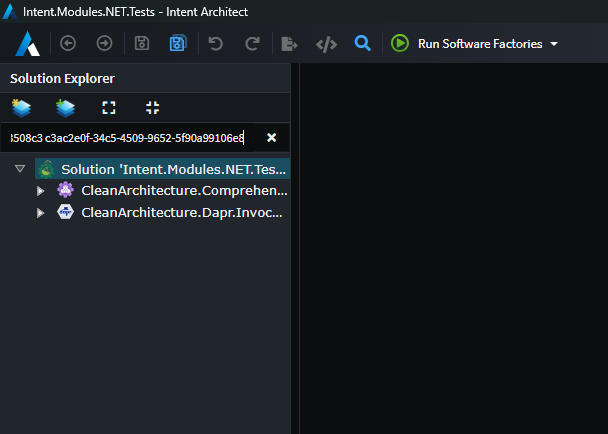 Solution Explorer with the applications filtered