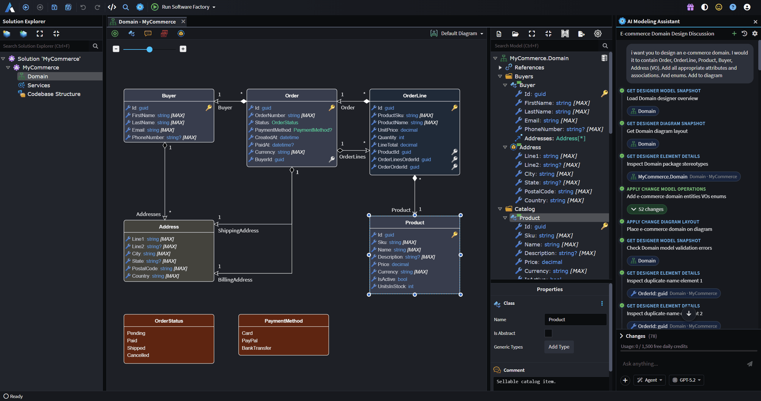 AI Modeling Assistant with context engineering