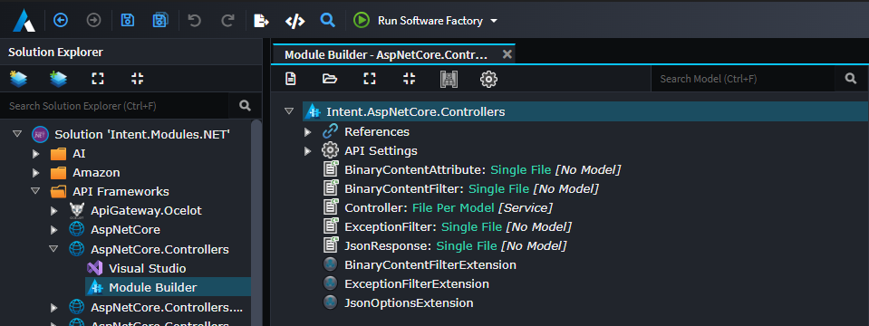 A screenshot of the module builder