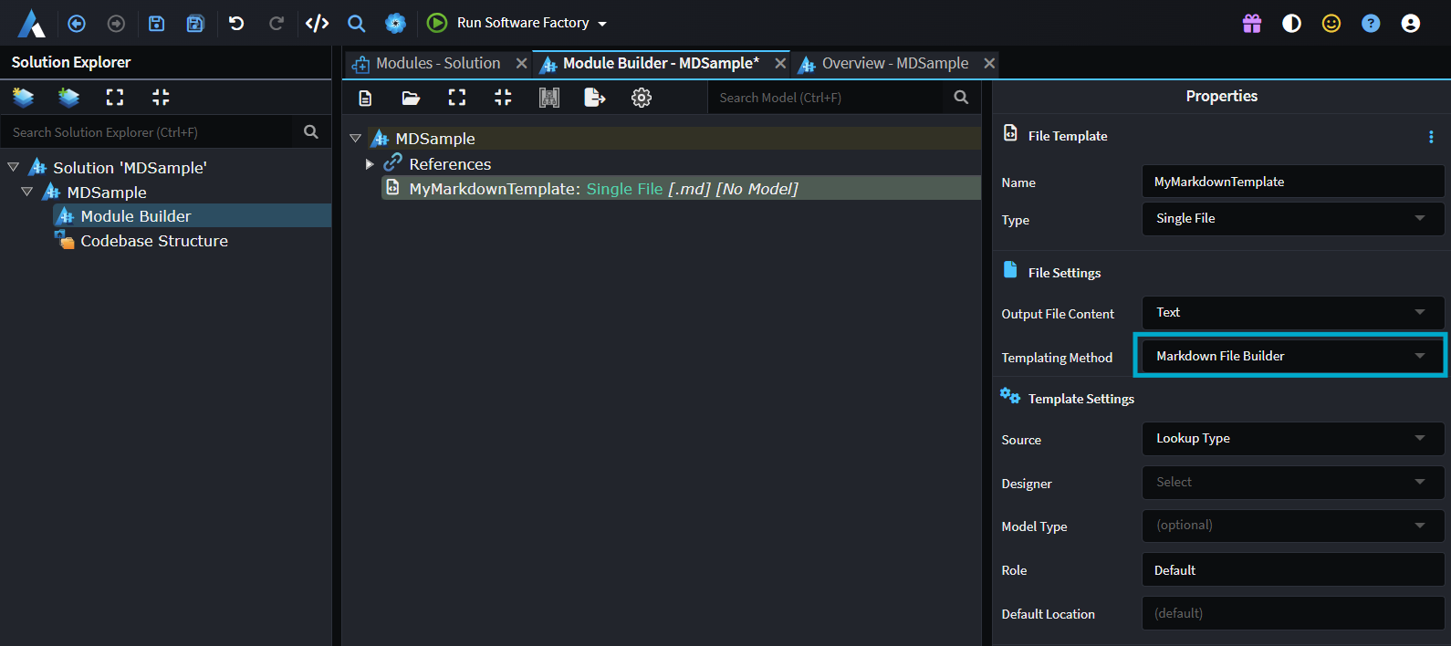 Select MarkDown File Builder