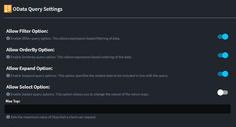 OData Query Settings