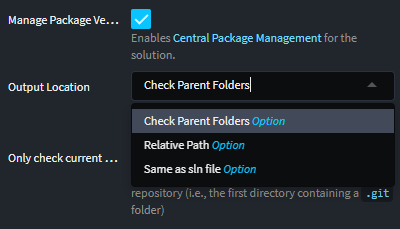 Visual Studio Solution Options Stereotype