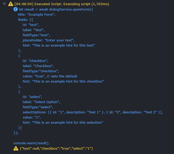 configurable-dynamic-form-console-output-example