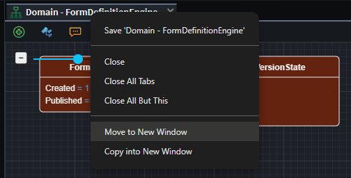 Tab right-click menu with Move to New Window and Copy into New Window