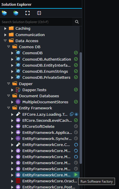 Launching Software Factories from the Solution Explorer