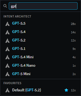 Search in the AI chat model picker