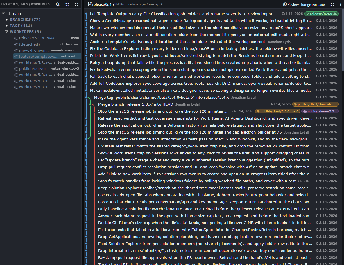 The Git Explorer tab