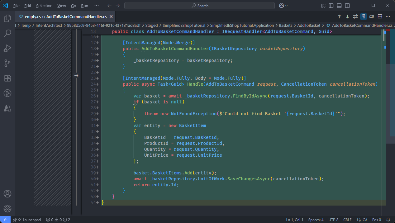 Add BasketItem Auto Implemented