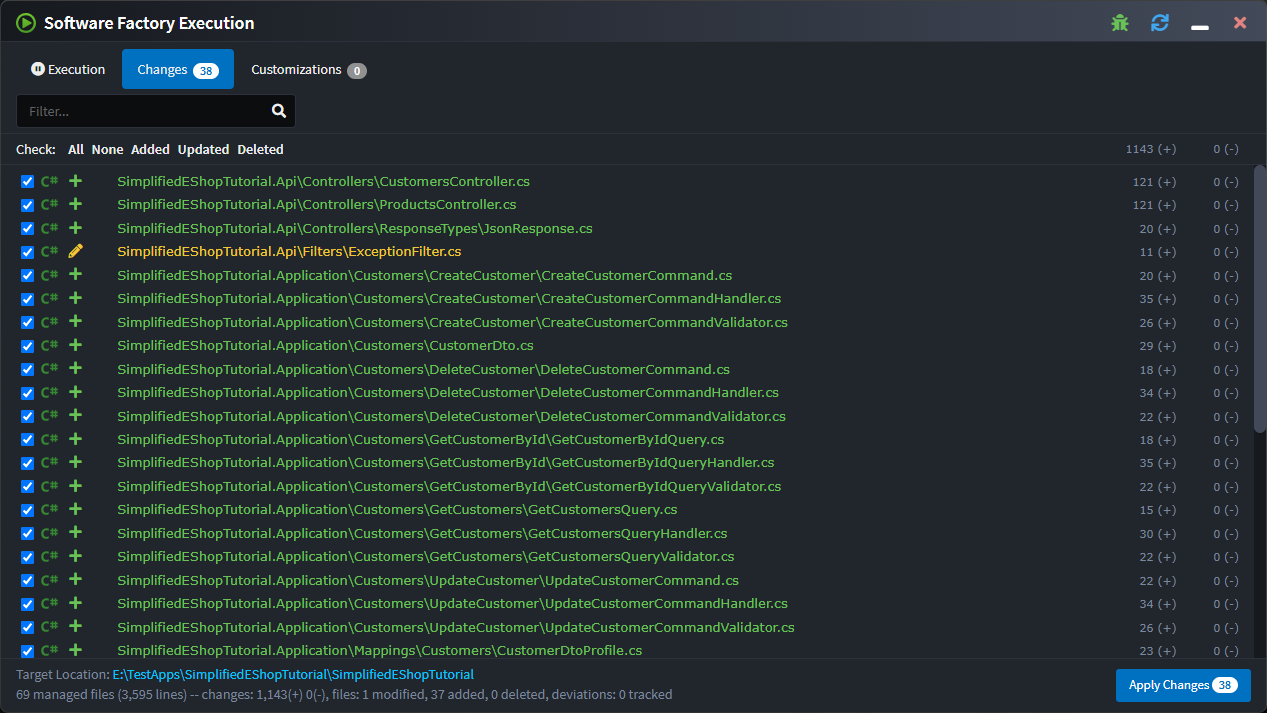 Customer / Product Services Generated