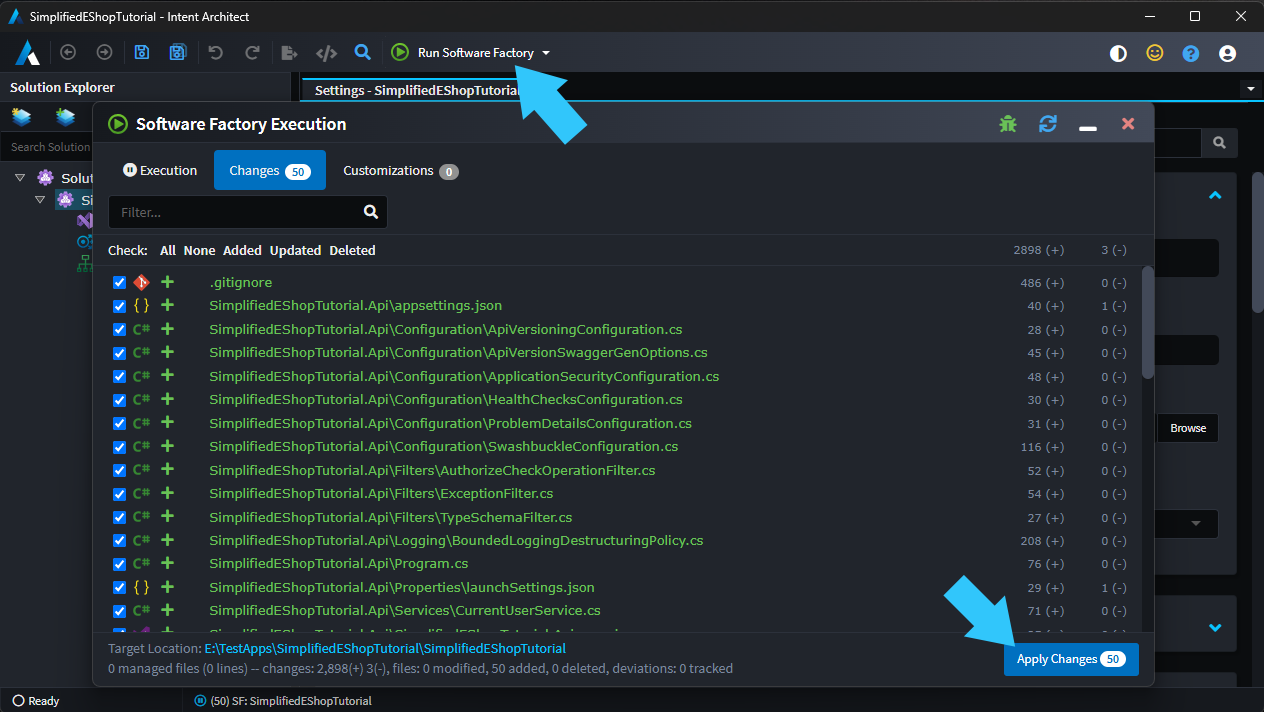 Application scaffolded