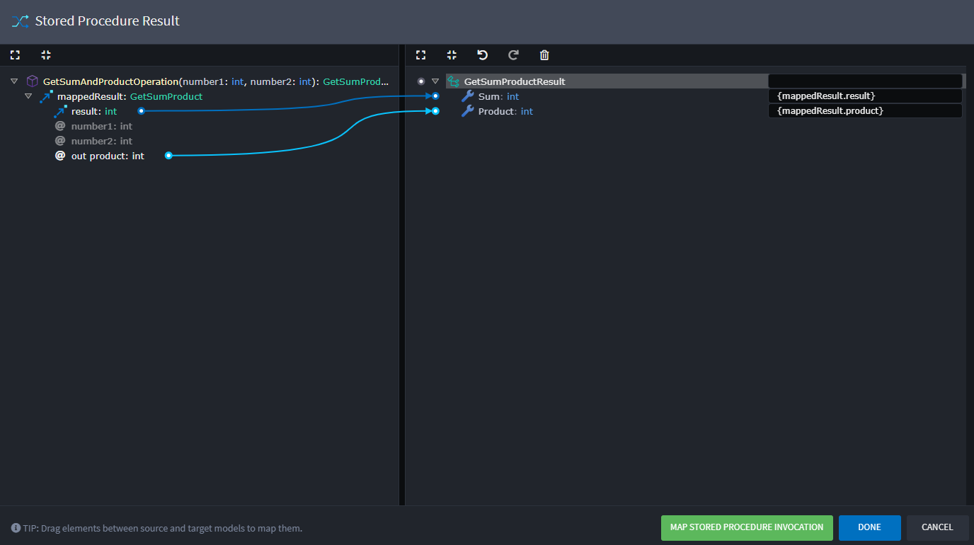 Stored Procedure Result Mapping