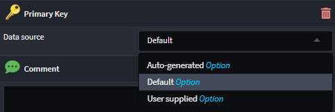 Primary Key Data Source Configuration