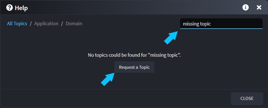 Help Dialogue: Request a Topic