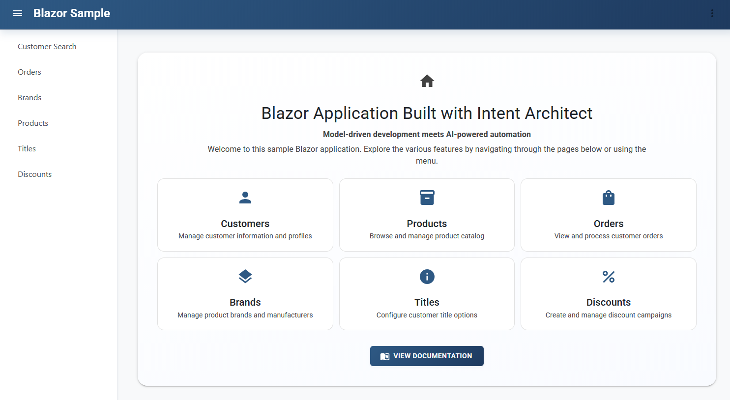 Blazor Sample Application