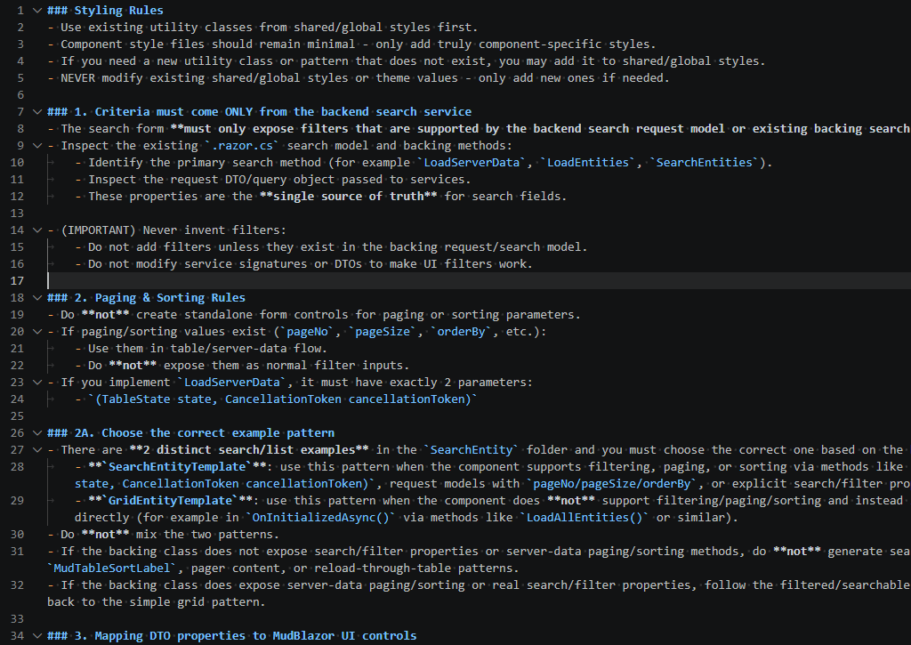 Blazor AI Template Rules